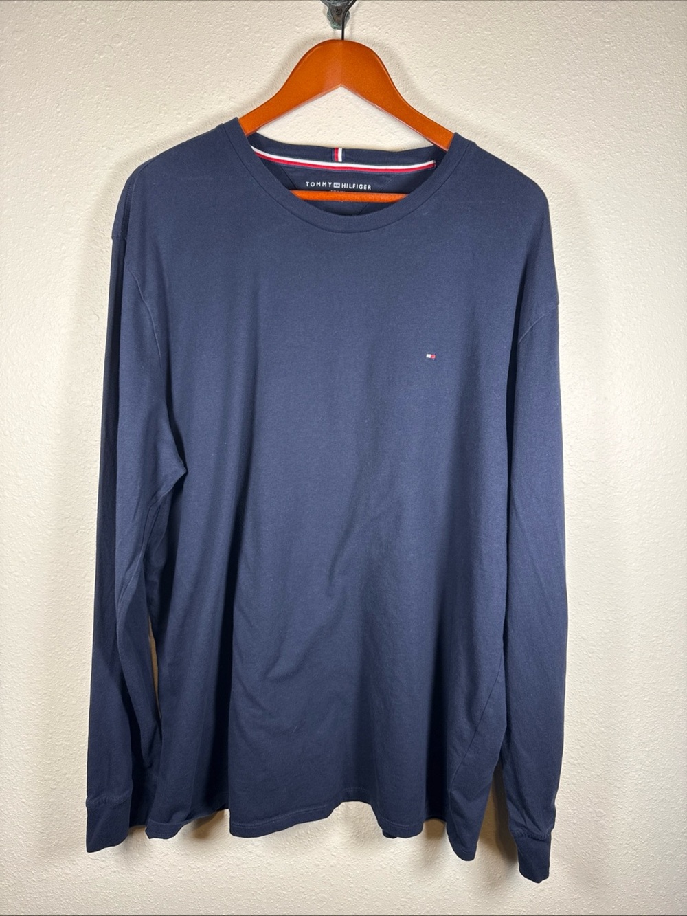 Tommy Hilfiger Navy Long Sleeve Tshirt XXL Classic Preppy Cotton